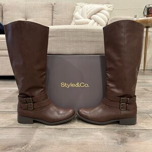 Style & Co Women's Maliaa Buckled Riding Boots